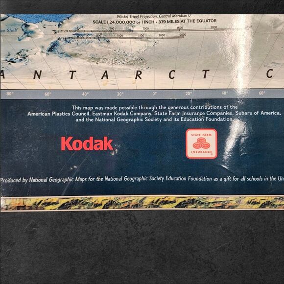 1998 National Geographic World Map 48x69 Large Vintage Classroom Wall Poster - Picture 5 of 16